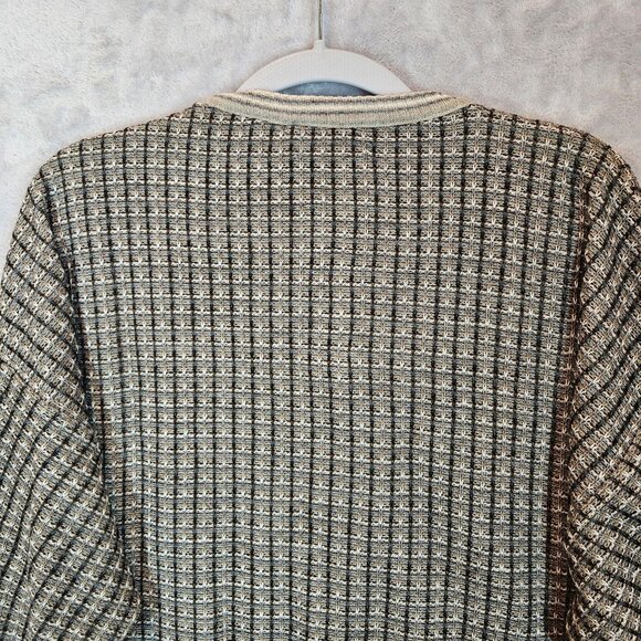 The Italian Sweater Co. Mens Large 3D Knit Geometric Grandpa wool blend Crewneck - Picture 4 of 10